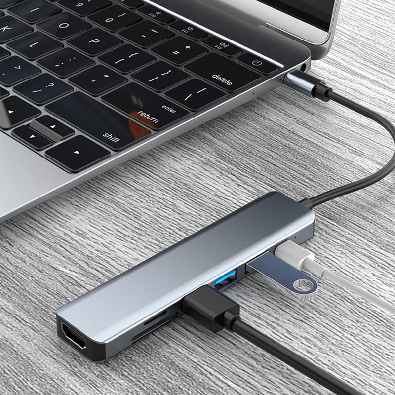 2-in-1 SPEED-X 8-in-1 Type-C Multiport Hub 4-in-1 | USB 3.0 x4, 4K HDMI, 5-in1 VGA, LAN, Audio, SD Card, Type-C PD | Aluminum Adapter for Laptop 6-in-1, MacBook Air/Pro M1 M2, iPad, Tablet, Mobile7-in-1 | Netflix & YouTube Supported
