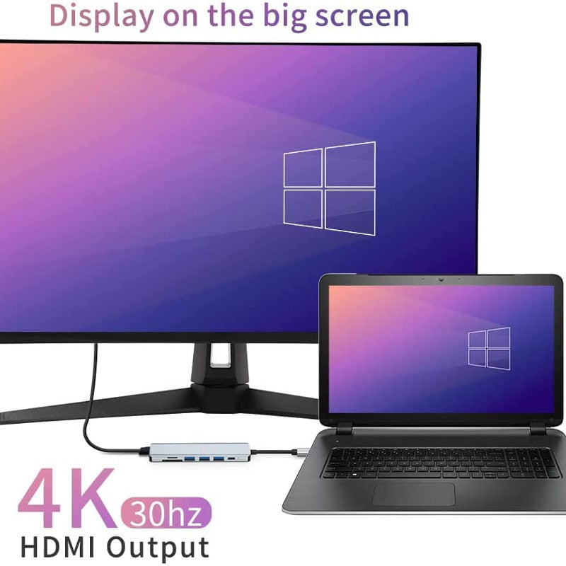 2-in-1 SPEED-X 8-in-1 Type-C Multiport Hub 4-in-1 | USB 3.0 x4, 4K HDMI, 5-in1 VGA, LAN, Audio, SD Card, Type-C PD | Aluminum Adapter for Laptop 6-in-1, MacBook Air/Pro M1 M2, iPad, Tablet, Mobile7-in-1 | Netflix & YouTube Supported